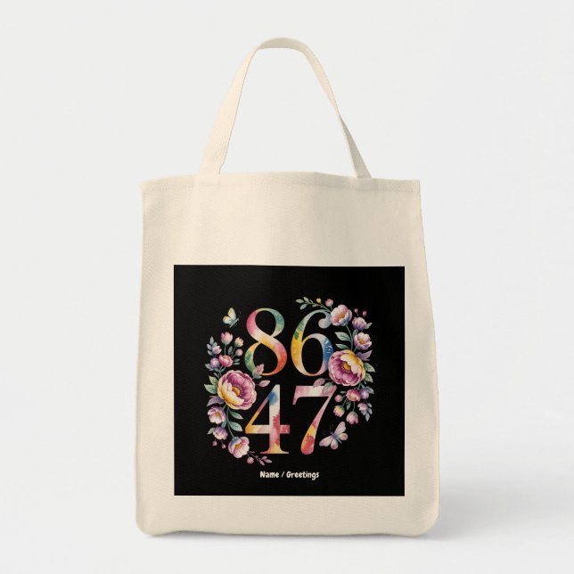 8647 Subtle Floral Boho Style A Peaceful Protest Tote Bag (Front)