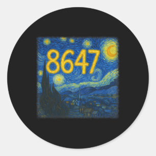 8647 Subtle Resist Trump Van Gogh Starry Night Pol Classic Round Sticker