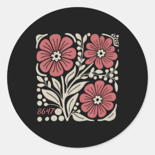 8647 Subtle Trump 86 47 Floral Boho Style  Classic Round Sticker