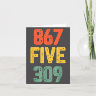 867 Five 309 Retro Music Number Funny 80s Throwbac Card