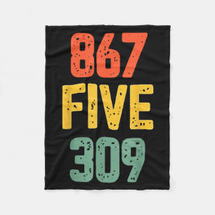 867 Five 309 Retro Music Number Funny 80s Throwbac Fleece Blanket
