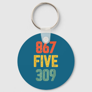 867 Five 309 Retro Music Number Funny 80s Throwbac Key Ring
