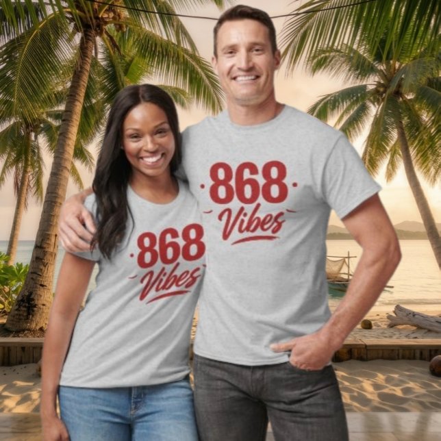 868 VIBES - RED TEXT T-Shirt (Creator Uploaded)