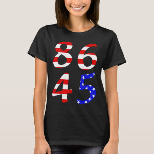 86 45 Anti Trump Patriotic Flag In Distress For Wo T-Shirt