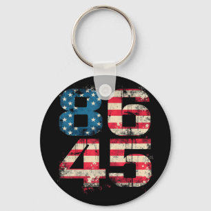 86 45 Political Protest Anti-trump Distressed Usa  Key Ring