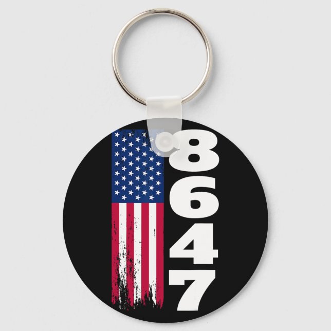 86 47 8647 Subtle Anti Trump  Key Ring (Front)