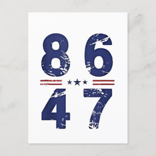 86 47 Anti Trump 8647 Retro Vintage Style Holiday Postcard