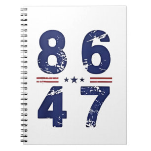 86 47 Anti Trump 8647 Retro Vintage Style Notebook