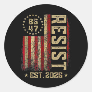 86 47 Anti Trump Resist Impeach Trump Impeach 47 U Classic Round Sticker