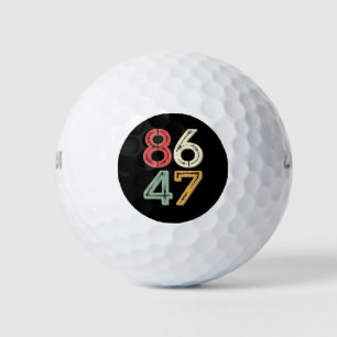 86 47 Anti Trump Vintage 80s Retro Style Golf Balls