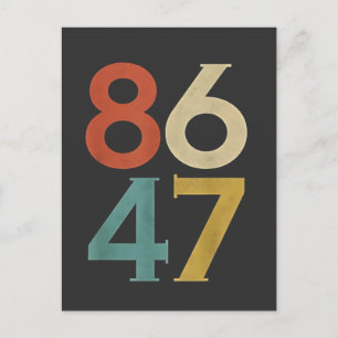 86 47 Dump Trump Cool Retro Anti-Trump  Holiday Postcard