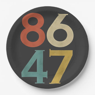 86 47 Dump Trump Cool Retro Anti-Trump Paper Plate