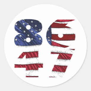 86-47 Flag Text Classic Round Sticker