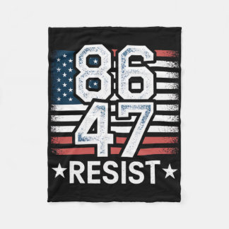 86 47 Resist Anti Trump Remove 47 Vintage 8647 Us  Fleece Blanket