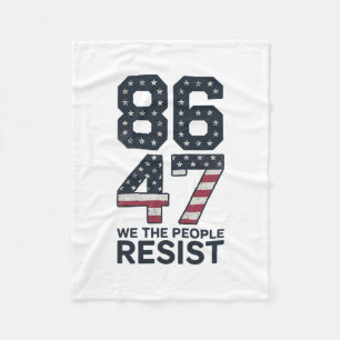 86 47 Resist Anti Trump Vintage 8647 Usa Flag Impe Fleece Blanket