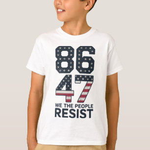 86 47 Resist Anti Trump Vintage 8647 Usa Flag Impe T-Shirt