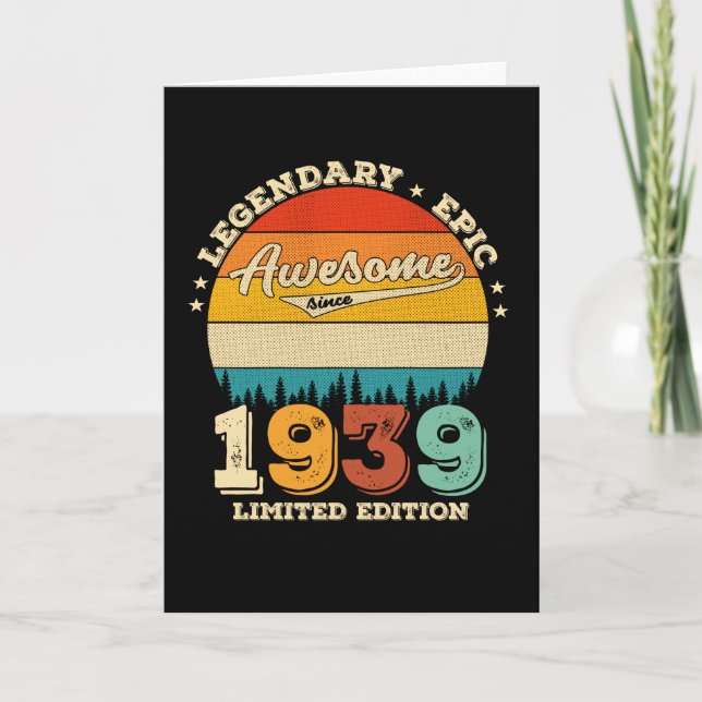 86 Year Old 1939 Retro Awesome 90th Birthday Gift Card (Front)