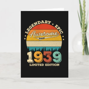 86 Year Old 1939 Retro Awesome 90th Birthday Gift Card