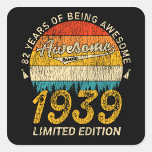 86 Year Old Bday 1939 Awesome 86th Birthday Gift Square Sticker