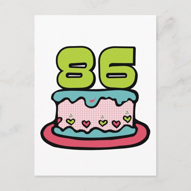 86 Year Old Birthday Cake Postcard (Front)