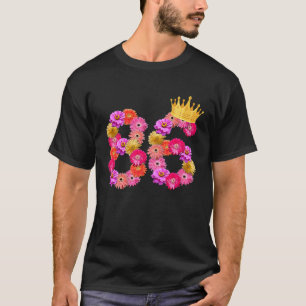86 Year Old Birthday Women Flower Crown Its My 86t T-Shirt