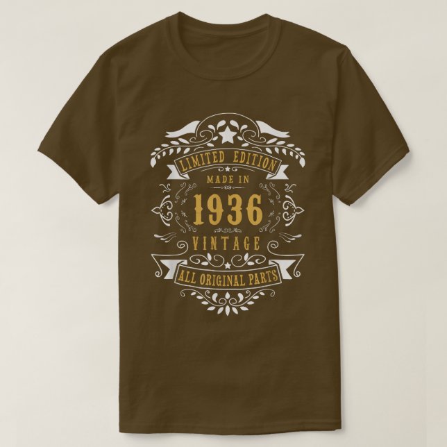 86 Years Old 86th Birthday Made Born in 1936 Men W T-Shirt (Design Front)