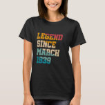 86 Years Old Legend Since March 1939 Funny 86th Bi T-Shirt<br><div class="desc">86 Years Old Legend Since March 1939 Funny 86th Birthday</div>
