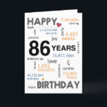 86th Birthday Card<br><div class="desc">Birthday Card Inside: May your special day be filled with joy, laughter, and unforgettable moments that you can cherish for years to come. Wishing you all the happiness in the world on your birthday and always! Description: Let's commemorate the incredible 86th birthday milestone with our delightful Happy 86th Birthday card!...</div>