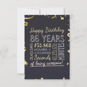 86th Birthday Card - 86 Years of being Awesome