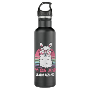 86th Birthday Llamazing Llama 86 Year Old Birthday 710 Ml Water Bottle