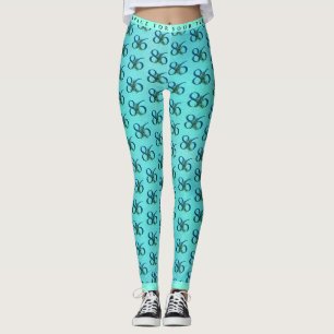 86th Birthday or Anniversary Peacock Pattern Leggings