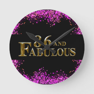 86th Birthday Round Clock