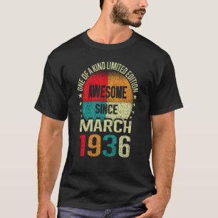 87 Year Awesome Since March 1936 Vintage 87th Birt T-Shirt