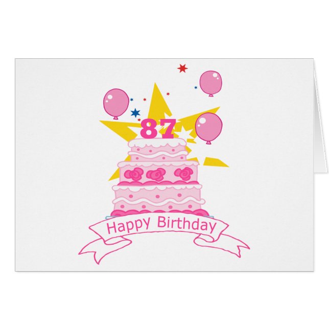 87 Year Old Birthday Cake (Front Horizontal)