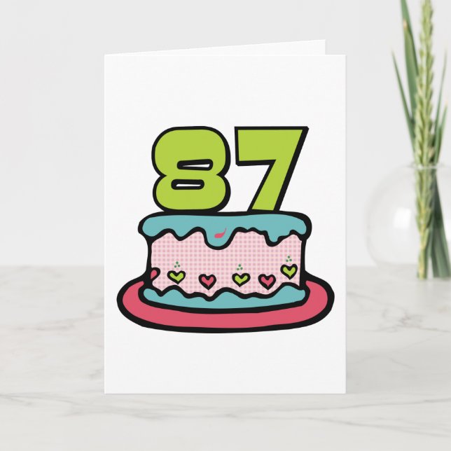 87 Year Old Birthday Cake Card (Front)