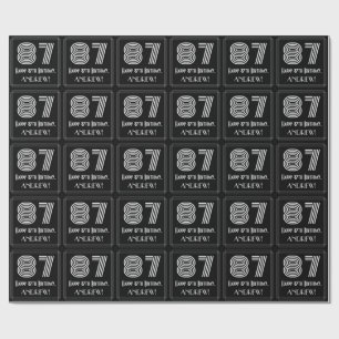 87th Birthday: Art Deco Inspired Look "87" w/ Name Wrapping Paper