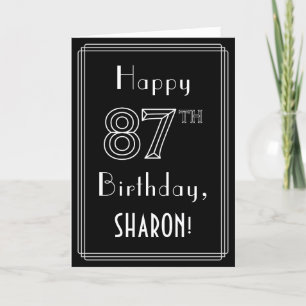 87th Birthday: Art Deco Style # 87 & Custom Name Card