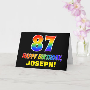 87th Birthday: Bold, Fun, Simple, Rainbow 87 Card