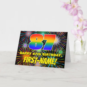 87th Birthday: Fun, Colourful Celebratory Firework Card