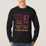 87th Birthday Men Women Funny 87 Years Old T-Shirt<br><div class="desc">87th Birthday Men Women Funny 87 Years Old</div>