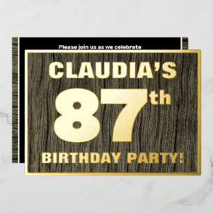 87th Birthday Party: Bold, Faux Wood Grain Pattern