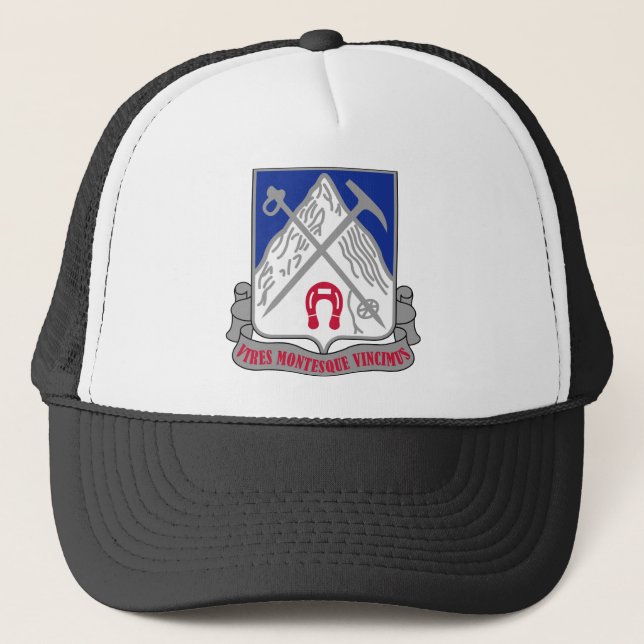 87th Infantry Regiment - VIRES MONTESQUE VINCIMUS Trucker Hat (Front)