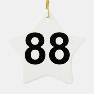 88 - number eighty-eight ceramic tree decoration