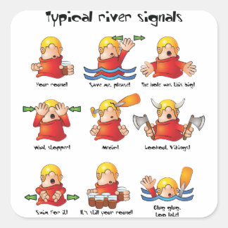 88. River Signals Color Square Sticker