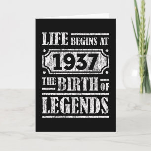 88 Year Old 1937 Birth Of Legend 88th Birthday Card