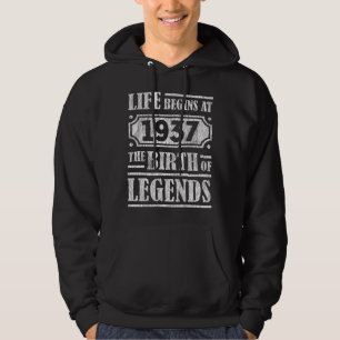 88 Year Old 1937 Birth Of Legend 88th Birthday Hoodie