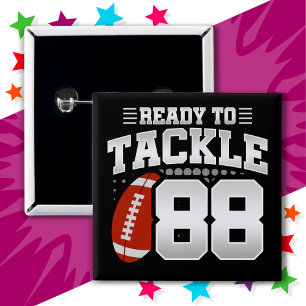 88 Year Old Tackle Football Party 88th Birthday 15 Cm Square Badge