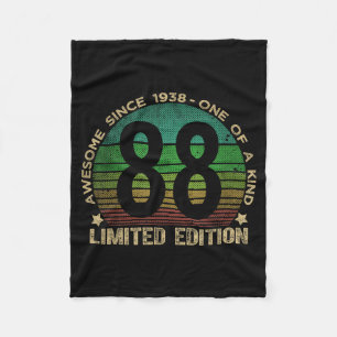 88 Year Old Vintage 1938 Limited Edition 88th Birt Fleece Blanket