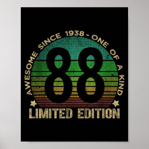 88 Year Old Vintage 1938 Limited Edition 88th Birt Poster