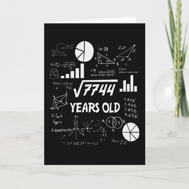 88 Years Old Bday Math Teacher 88th Birthday Gift Card (Front)